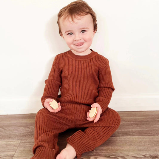 Chocolate Bamboo Blend Knit Set