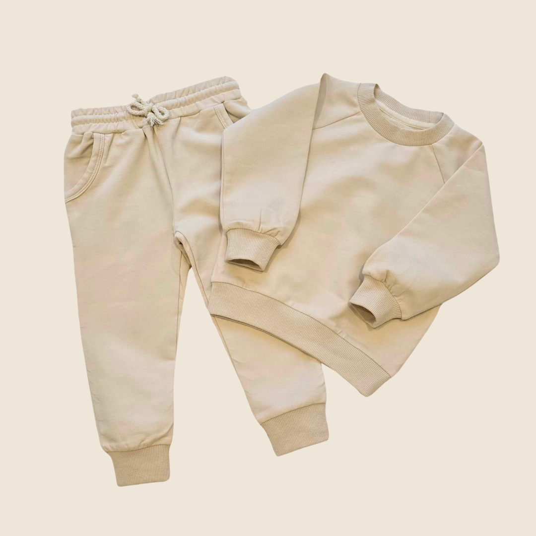 Beige Organic Cotton Track Set