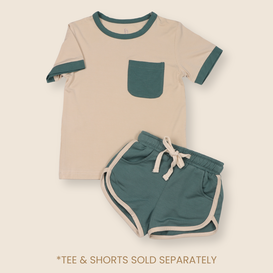 Bamboo Basics - Teal & Cream Tee