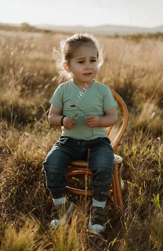 Bamboo Basics - Unisex Kids Sage Tee-Shirt