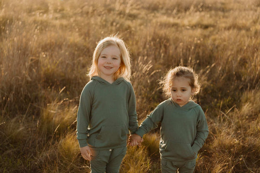 Unisex Bamboo Teal Long-Sleeve Hoodie