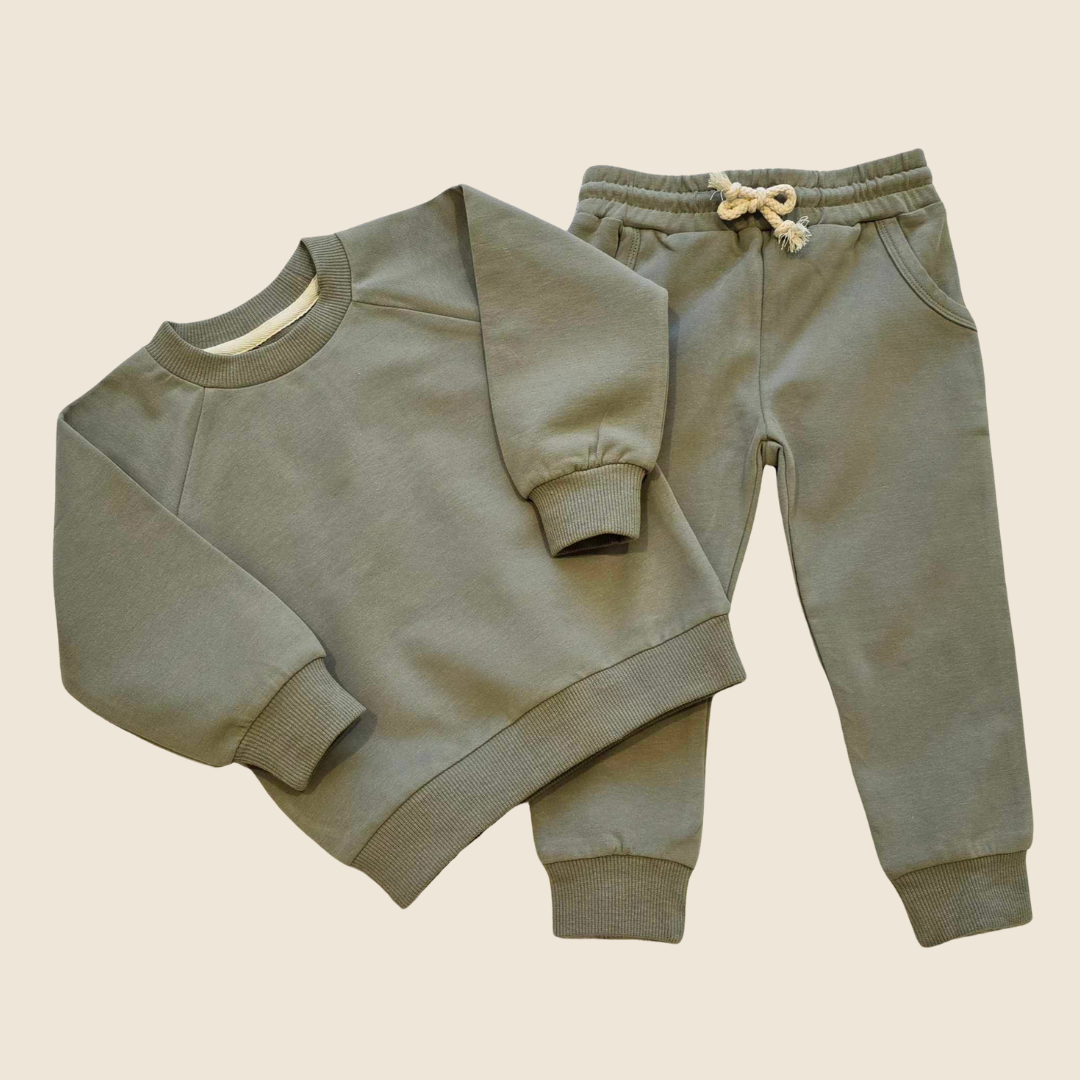 Olive Organic Cotton Track Set