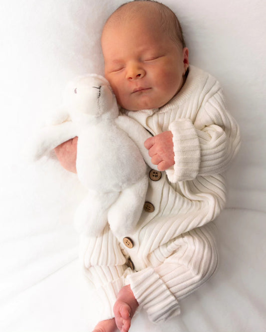 Ivory Knit Button Onesie