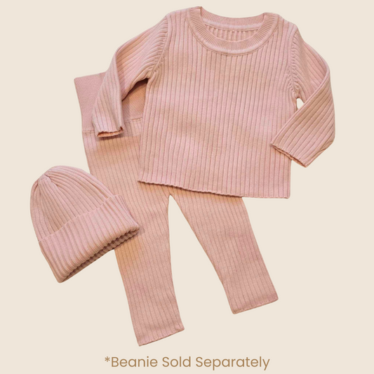 Pink Bamboo Blend Knit Set